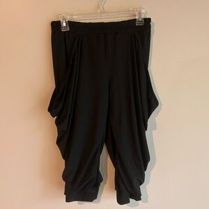 Vintage / Y2K Poetry Black Parachute Soft Capris Huge Pockets